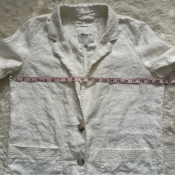 Madewell Jacket 100% Linen Dorset Blazer Button Front Slouchy Lighthouse M - Picture 10 of 12